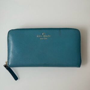 Kate Spade Turquoise Zip-Around Wallet